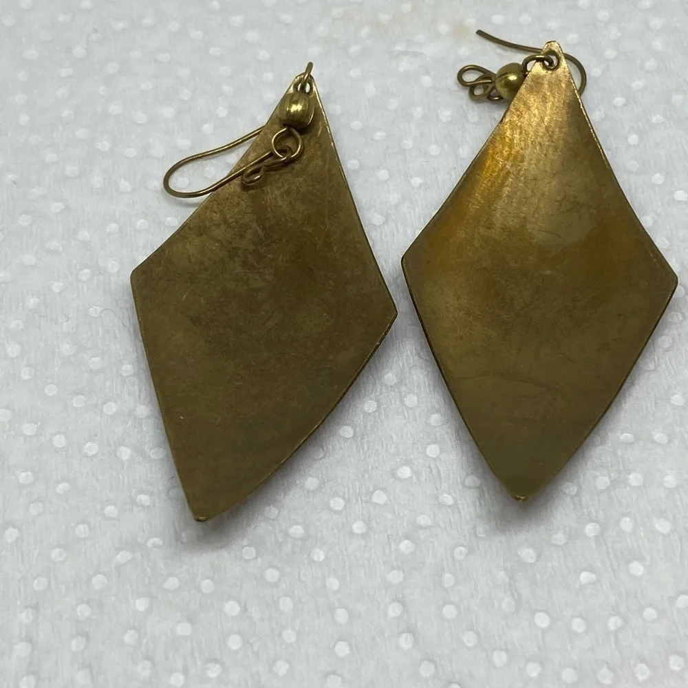 Earrings Hawaiian tiki earrings ki’i gold tone tribal fun - Picture 4 of 8